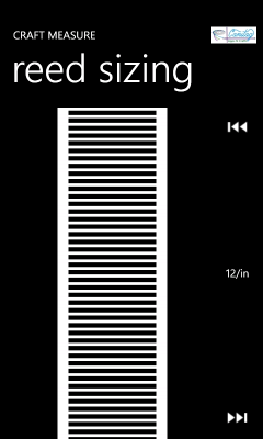 Image showing the tool for determine the dent of a reed