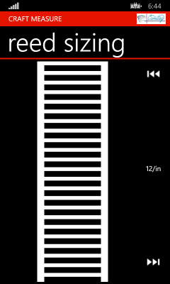 Image showing the tool for determine the dent of a reed