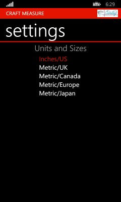 Image showing the settings page