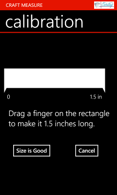 Image showing width calibration