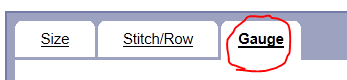 Image showing a selected Gauge tab