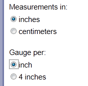 Image showing configuration of size and gauge in inches