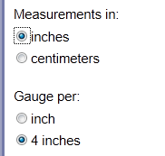 Image showing configuration of size and gauge in inches