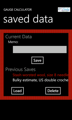 Image showing the saved data page with one save selected