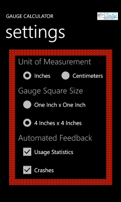 Image showing the settings page