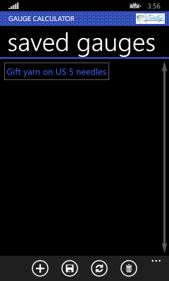Image showing the saved data page with one save selected