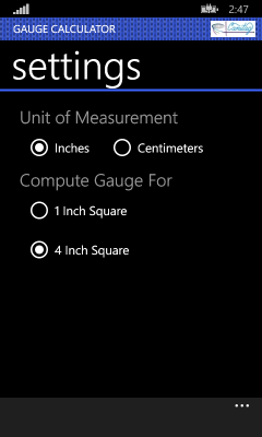 Image showing the settings page