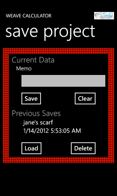 Image showing the saved data page