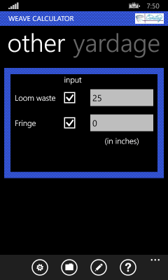Image showing the pane with other contributors to warp length